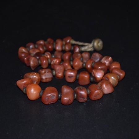 Antique Necklace with Carnelian Nugget Beads