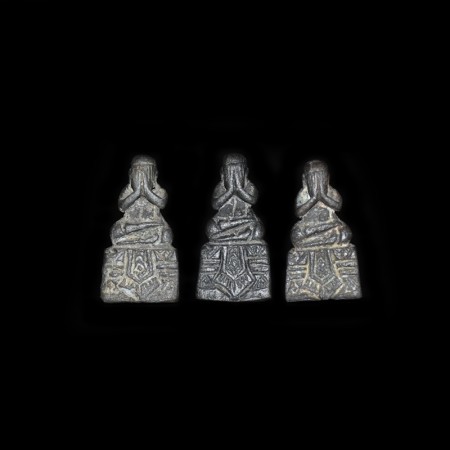 Three antique Iron Buddhas