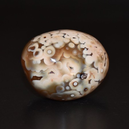 Rare Orbicular Eye Agate / Carnelian Stone Pebble