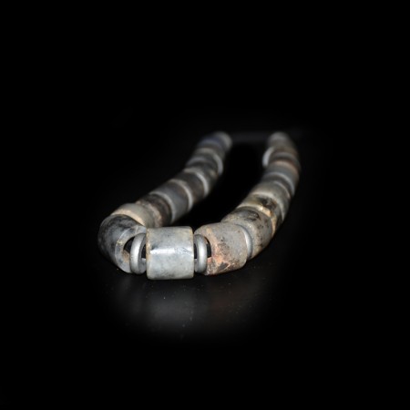 Strand with ancient neolithic Greystone Tube Beads from Mali