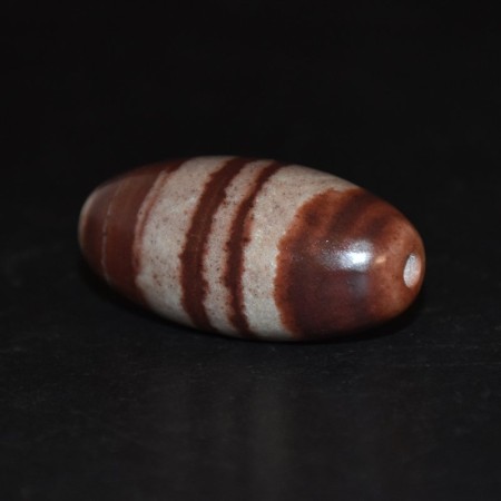 Rare large massive two-stripe Shivalingam Bead