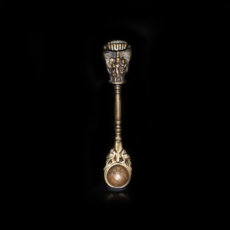 Antique Hindu Vishnu Ritual Brass Spoon