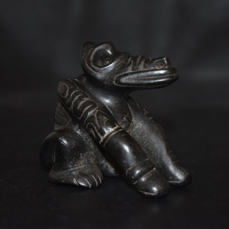 Rare black Taino Crocodile Monkey Statue