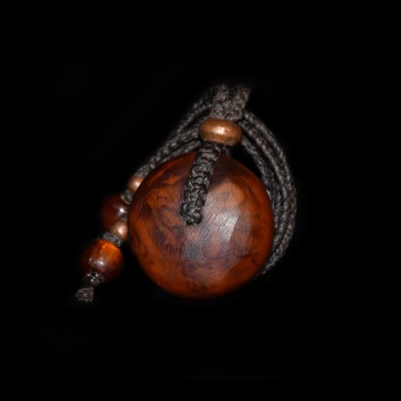 Simulated Amber and Copper Bead Macramé Necklace