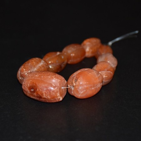 Strand with ancient Carnelian Melon Beads