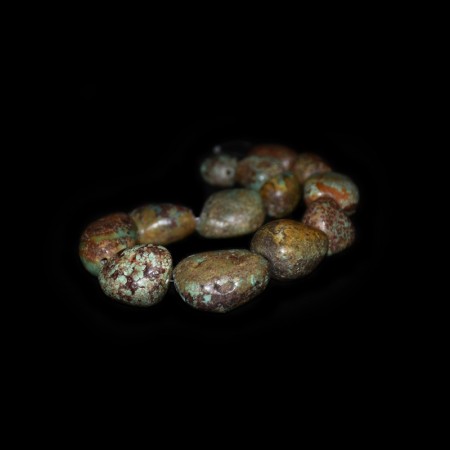 Massive strand with antique tibetan Turquoise Nugget Beads