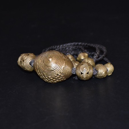 Tribal Brass Bead Macramé Necklace