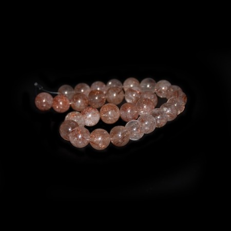 String of Copper Rutile Quartz Crystal Beads