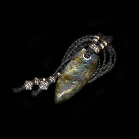 Tooth shaped Labradorite Amulet Necklace