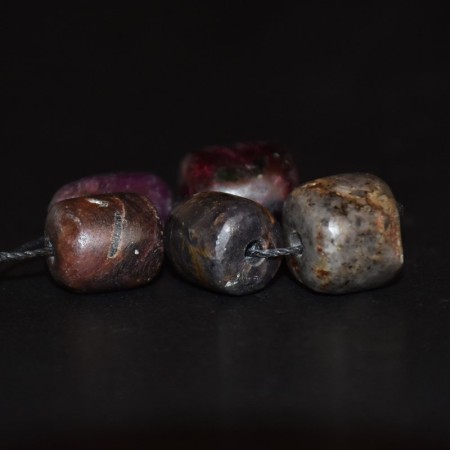Group of five large Corundum Beads
