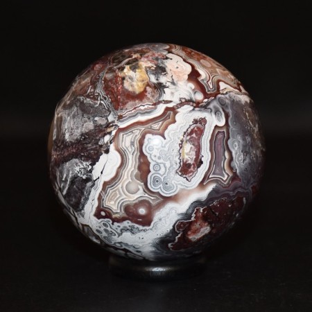 Crazy Agate Sphere with wooden ring