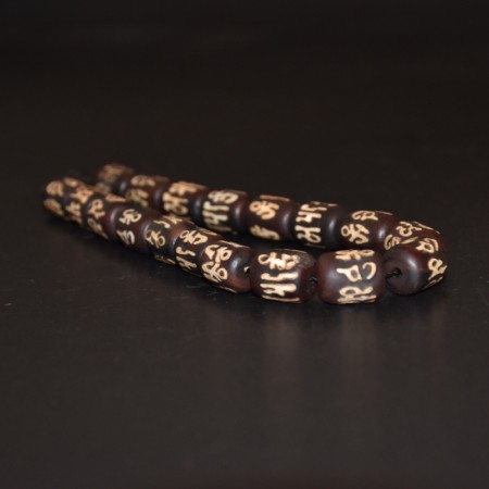 Rare tibetan carved mantra beads