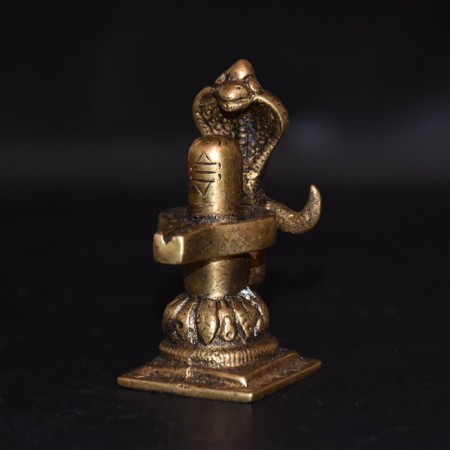 Vintage Brass Shiva Lingam from India