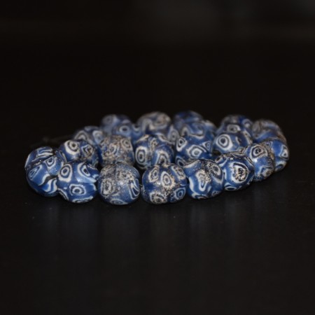 Strand with blue antique Islamic Eye Glass Beads