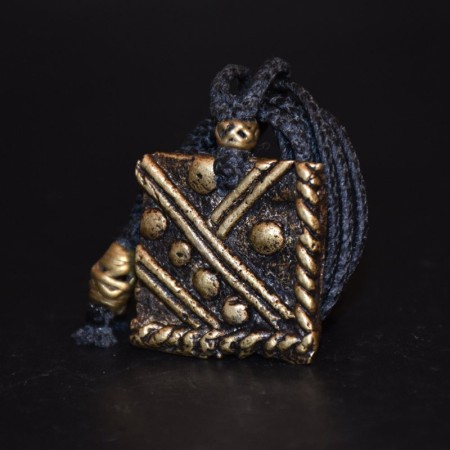 Antique Akan Gold Weight Amulet Macramé Necklace