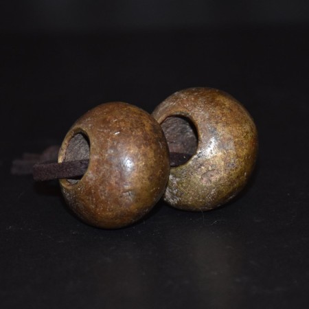 Pair antique Yoruba Bronze Beads