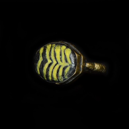 Antique Islamic Brass Glass Ring