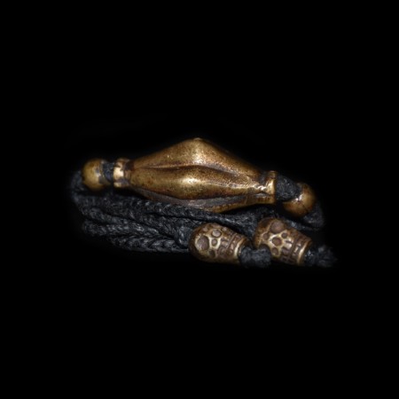 Antique Brass Bead Makramé Choker Necklace