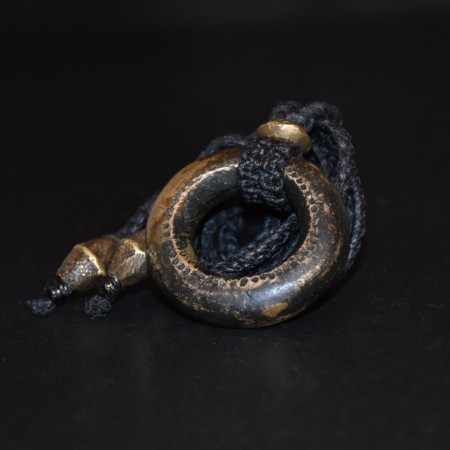 Antique African Ring Amulet Macramé Necklace