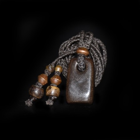 Ancient Islamic Hematite Bead & Pendant Talisman Necklace