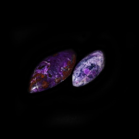 Set of two Sugilite Cabochons