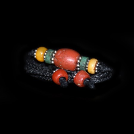 Antique traditional tibetan Coral-Amber-Turquoise Bead Choker Necklace