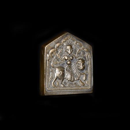 Massive antique Hindu Durga Bronze Plate
