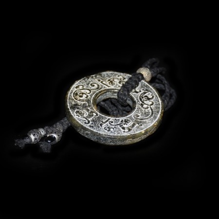 Antique Hongshan Jade Bi Disc Amulet Necklace