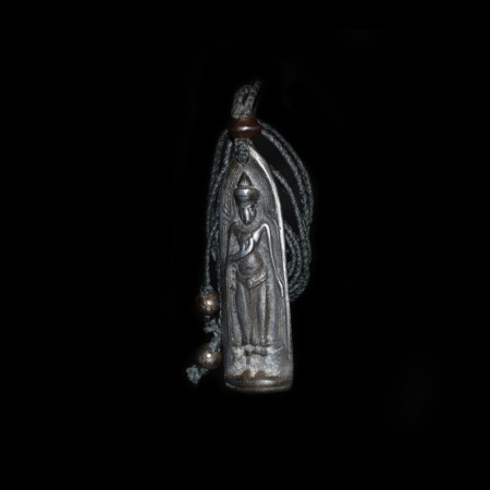 Antique Buddha Metal Amulet Macramé Necklace