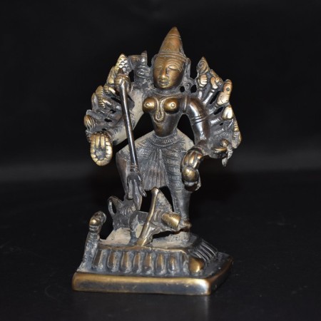 Antique Hindu Brass Statue with many arms