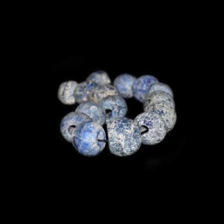 String of Antique Cobalt Blue European Glass Beads