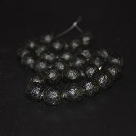 Large strand with Moldavite Glass Beads
