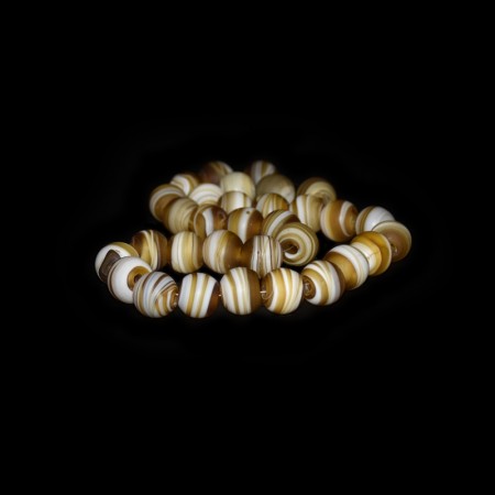 Strand with antique simulated banded Agate Glass Beads