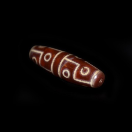 Large etched Carnelian Bead with twelve eyes