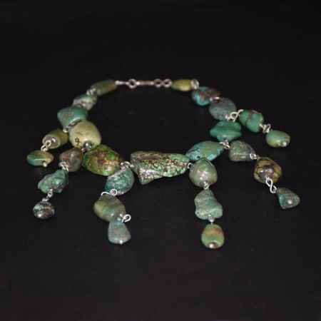 Antique tibetan Turquoise Silver Necklace