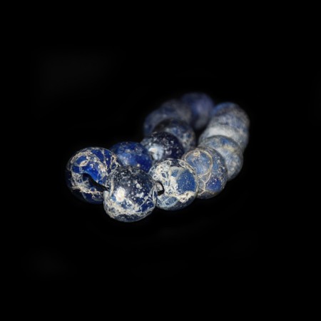 String of Antique Cobalt Blue European Glass Beads
