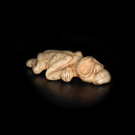 Taino Stone Totem Human-Frog-Effigy Statue