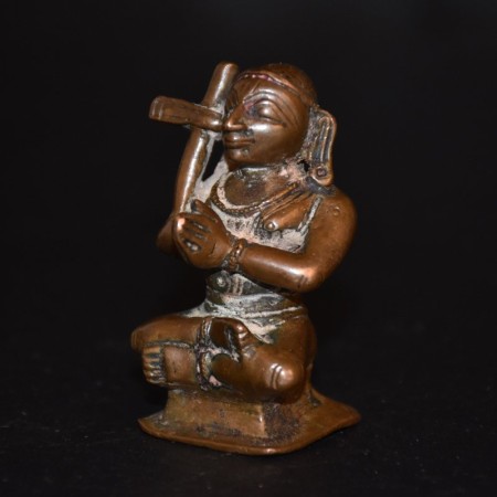 Antique hindu Copper Yogi Figurine Statue