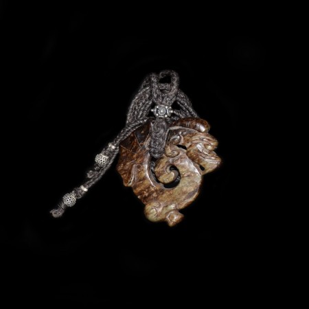 Hongshan Jadeite Dragon Amulet Necklace