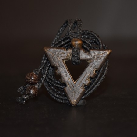 Akan Triangle Goldweight Amulet Macramé Necklace