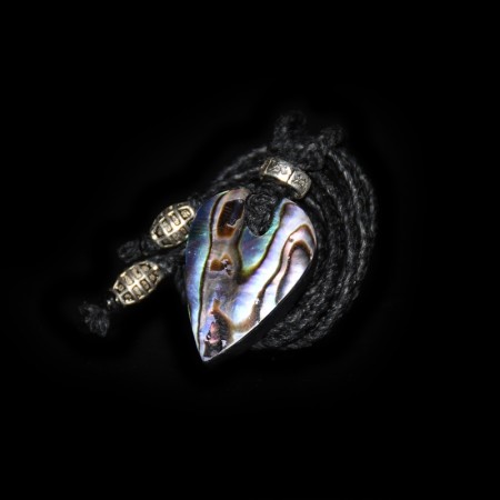 Abalone Silver Macramé Necklace