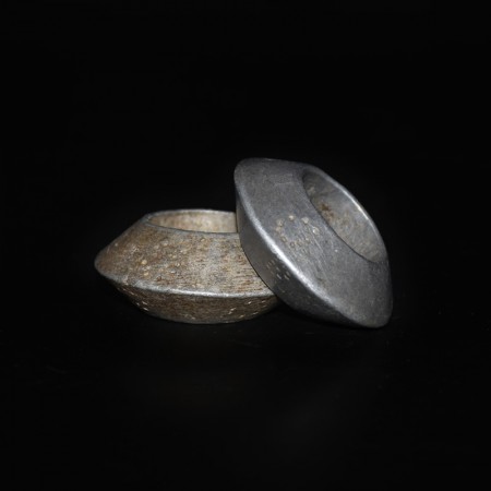 Two large Ethiopian Aluminum Wedding Ring Amulets