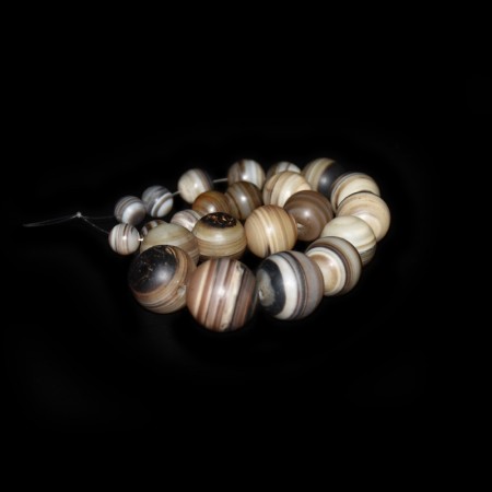 Strand with antique graduated banded Agate Beads