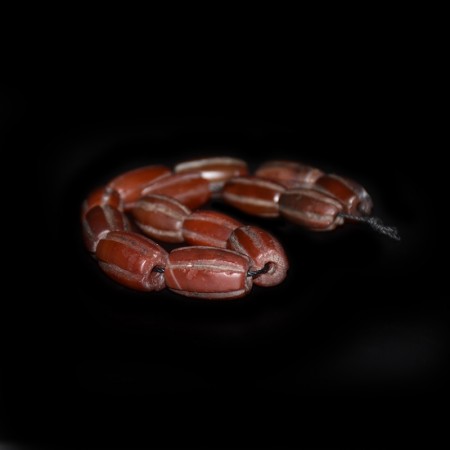 Antique carved Melon Carnelian Beads