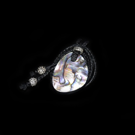 Abalone Silver Macramé Necklace