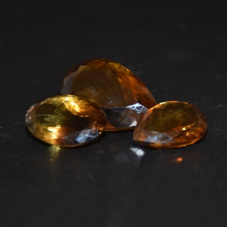 Three top grade facetted Citrine Cabochons