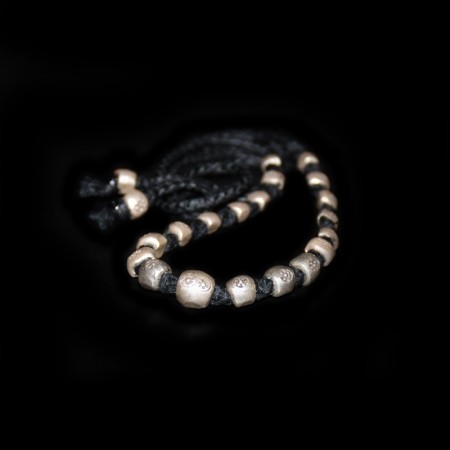 Rare antique Pod Duang Silver Bead Necklace