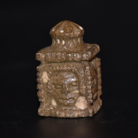 Antique Carved Islamic Stone Totem with four faces