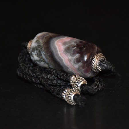 Large handmade Chalcedony / Agate / Amethyst Silver Macramé Choker Necklace