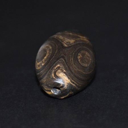 Rare handmade double-eye stromatolite bead